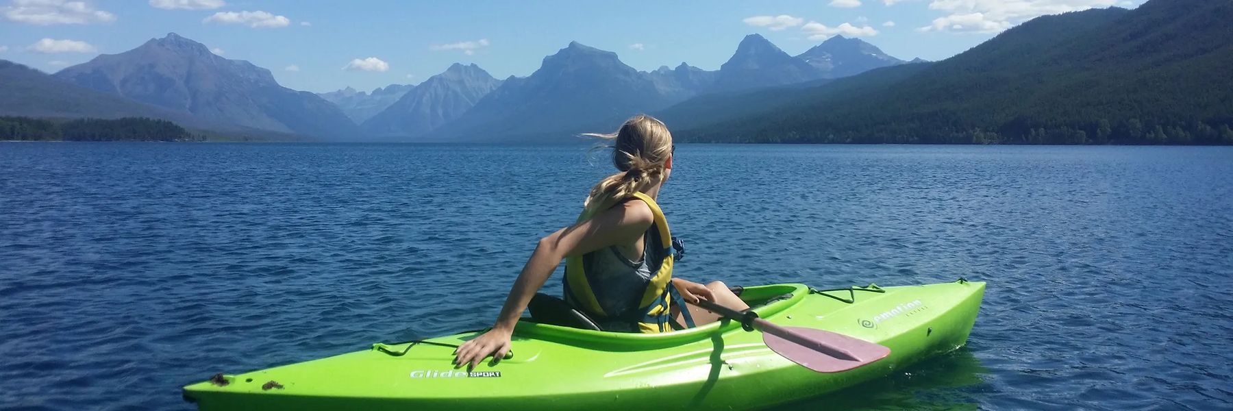 woman kayaking in the lake